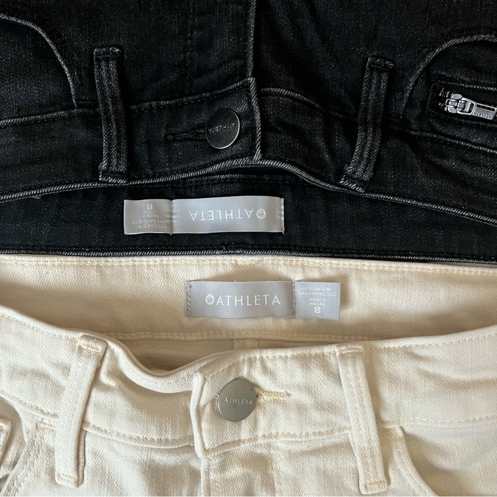 Athleta Jeans white and black Size 8